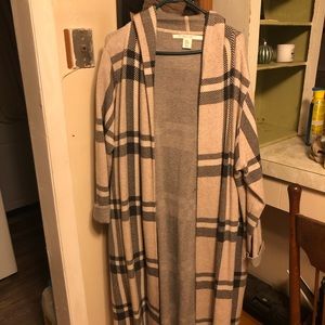 Max Studio Plus Size Long Hooded Sweater Coat